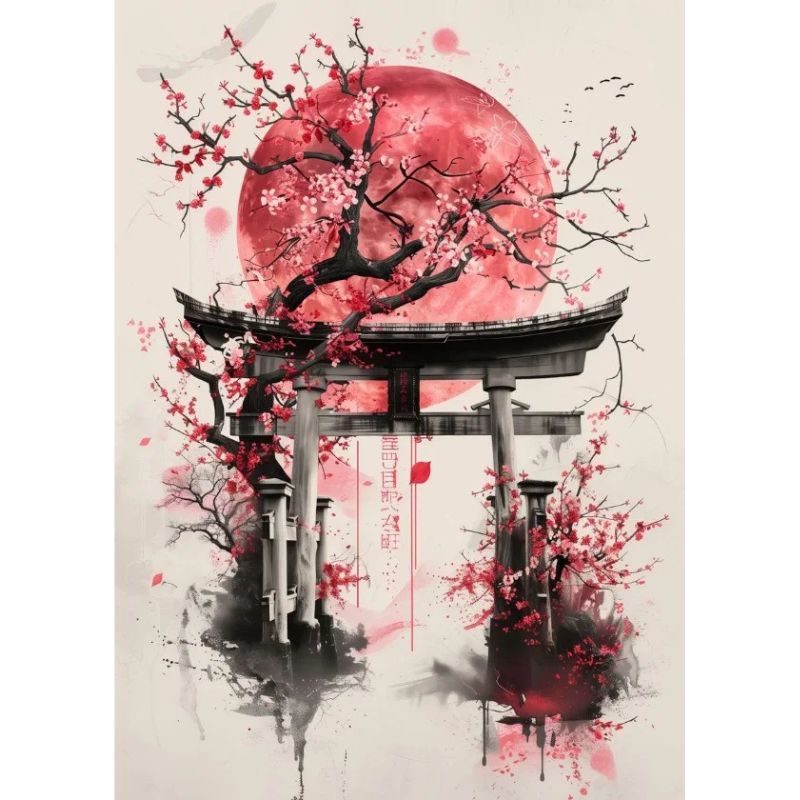 Tableau Torii Japonais toile