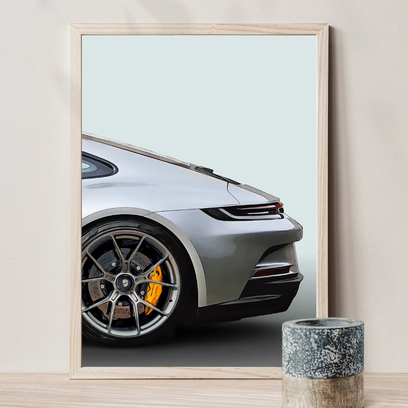 Tableau Triptyque Porsche GT3 toile 2 mur