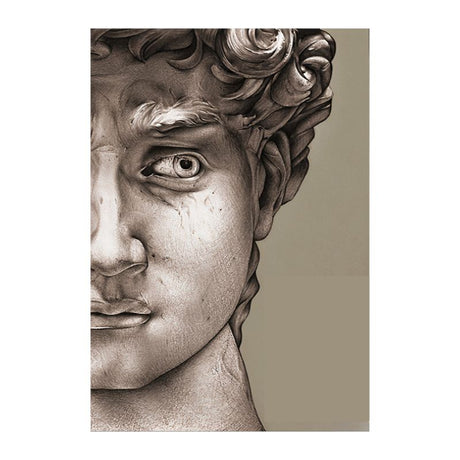 TableauVisageStatuedeDaviddeMichelAnge toile