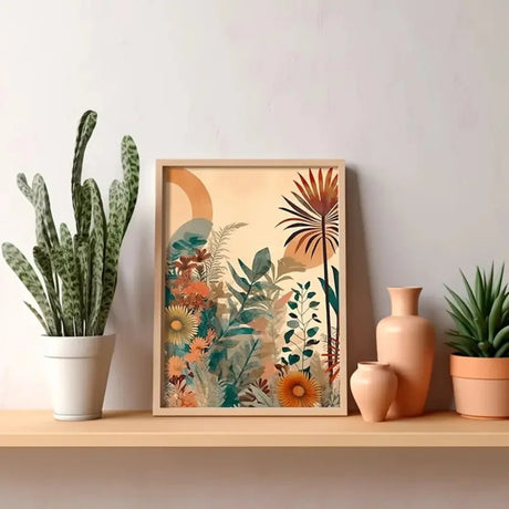 Triptyque floral boheme exotique decoration