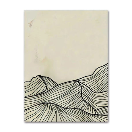 Triptyque lignes de montagnes minimaliste dessinés deco chambre