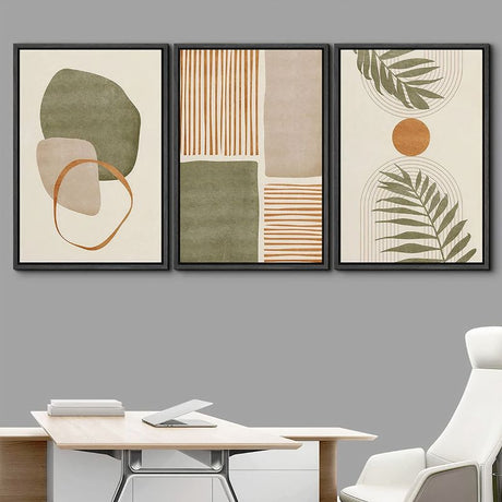 TriptyqueBohemeAbstraitVertetTerracotta bureau