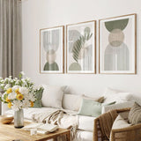TriptyqueGeometriqueMinimalisteVertetBlanc mural