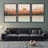 TriptyqueMontagnesetLacStyleNordique salon