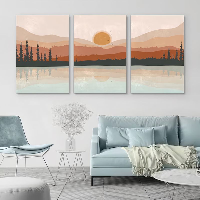 TriptyqueMontagnesetLacStyleNordique canape