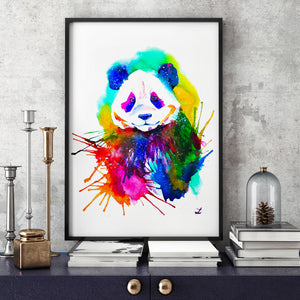 Tableau Panda Multicolore cadre