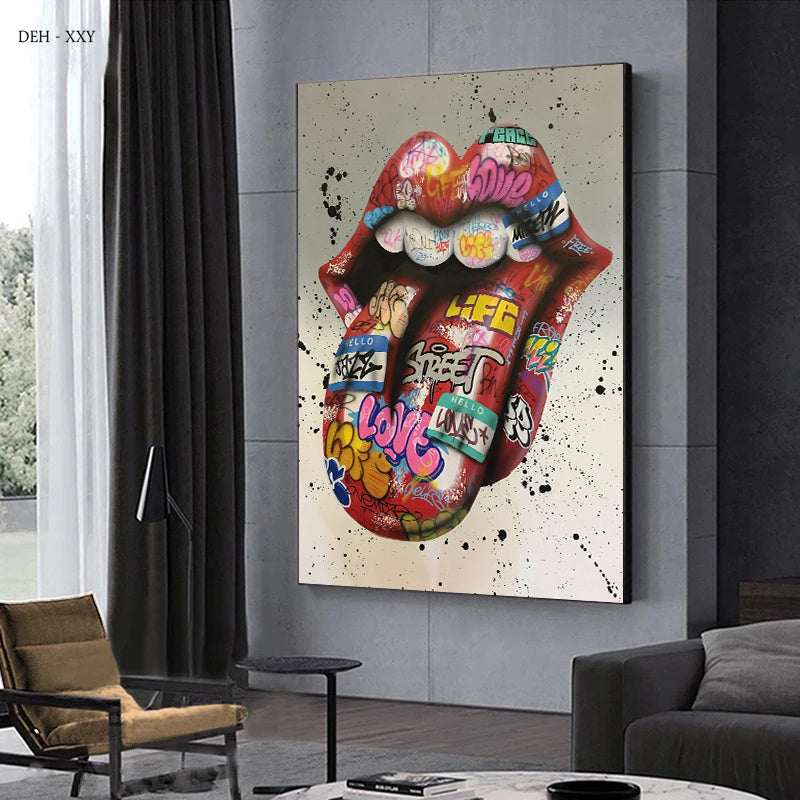 Tableau Pop Art Bouche