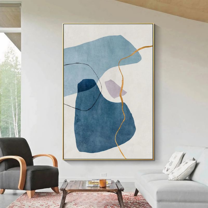 Tableau minimaliste bleu toile