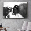 Tableau bison noir et blanc