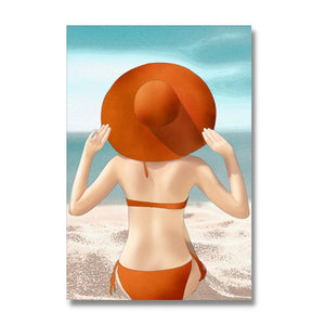 Tableau femme à la plage