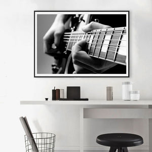 Tableau guitare noir et blanc