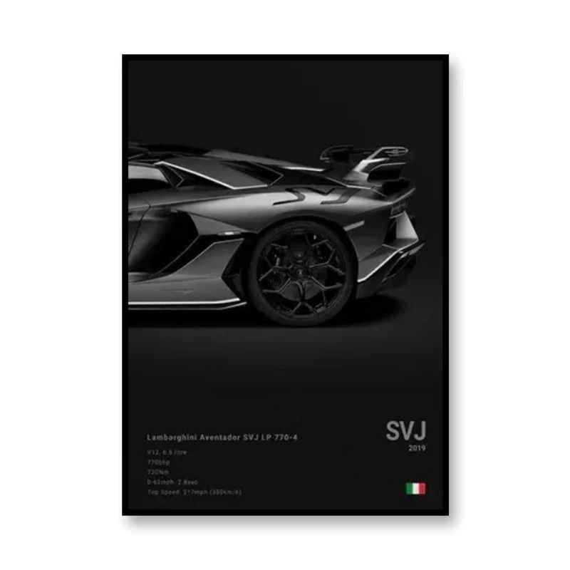 Tableau Lamborghini SVJ noir