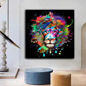 Tableau Lion Multicolore 2