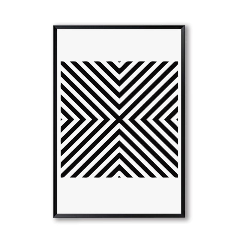 Tableau noir et blanc geometrique toile
