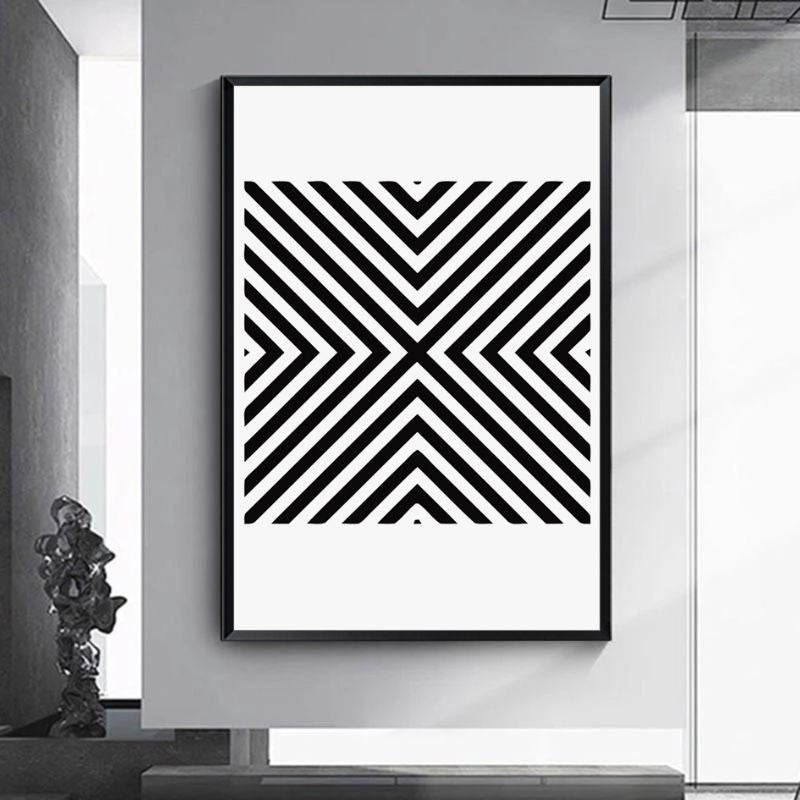 Tableau noir et blanc geometrique