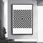 Tableau noir et blanc geometrique
