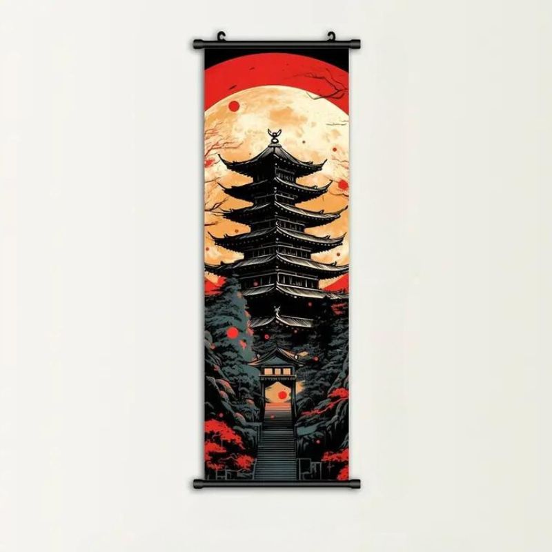 Tableau temple japonais toile