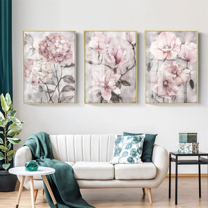 Tableau Triptyque Fleurs