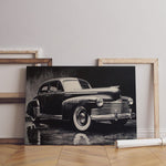 Tableau de voiture vintage noir et blanc cadre