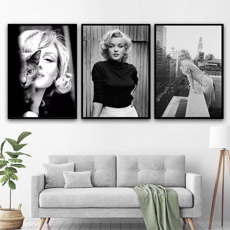 Tableau marilyn monroe noir et blanc