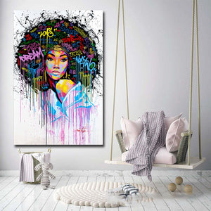 Tableau femme afro toile