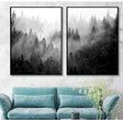 Tableau forêt noir et blanc