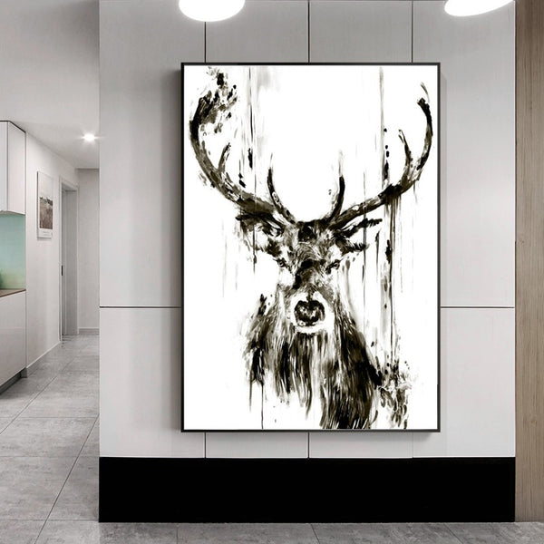 Peinture à l'huile réalisée à la main représentant un taureau