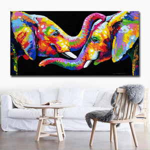 Tableau cadre elephant style pop art