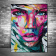 Tableau visage femme abstrait cadre