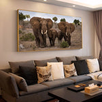 tableau famille éléphant toile et cadre imprimée