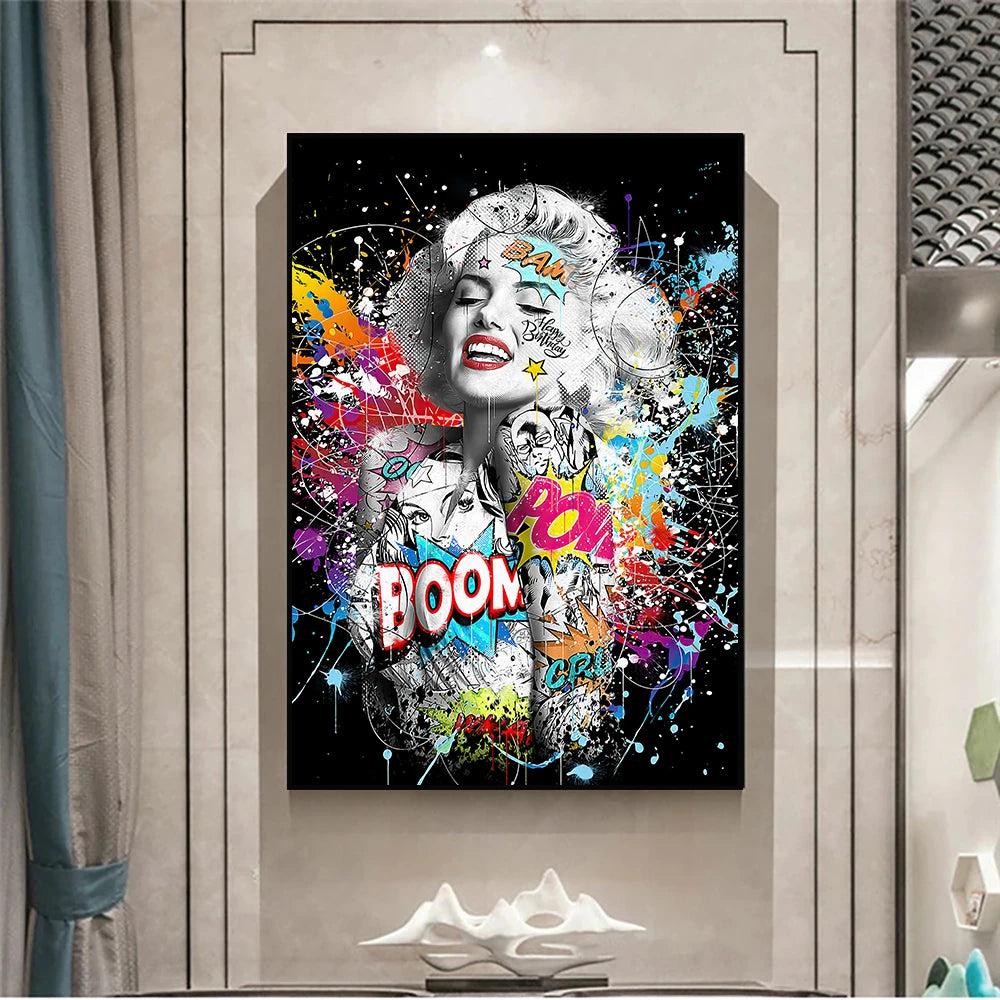 tableau street art marilyn décoration murale