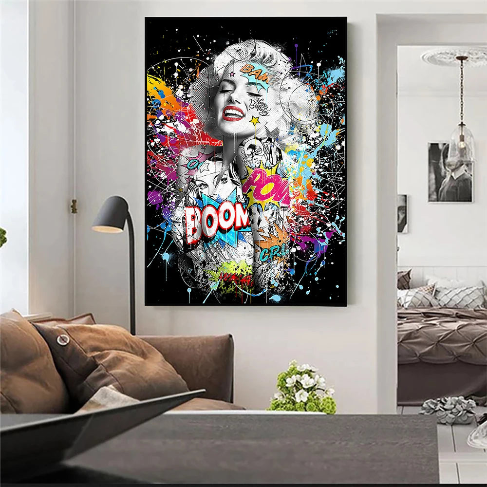 tableau street art marilyn cadre