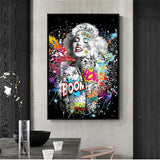 tableau street art marilyn toile