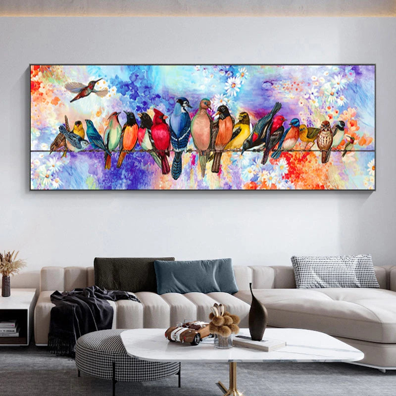 Tableau oiseaux colorés