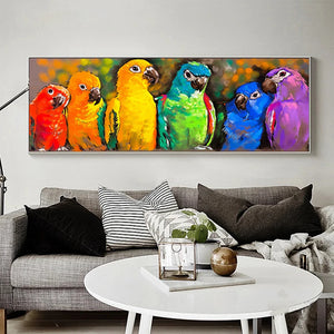 Tableau perroquet coloré cadre
