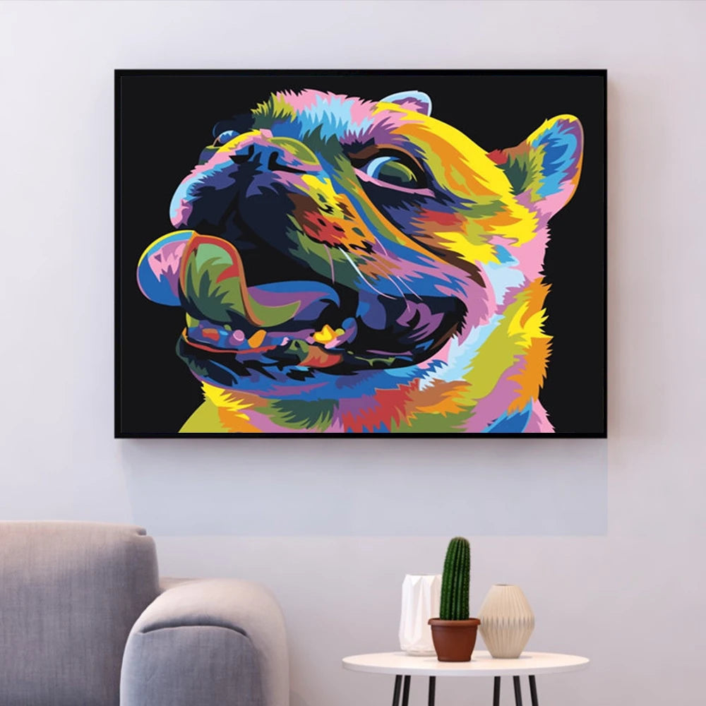 tableau bouledogue pop art