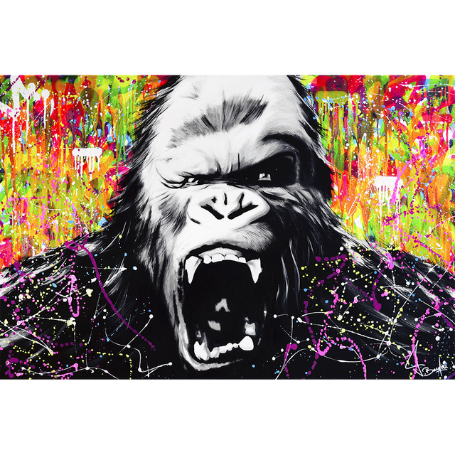 Tableau gorille street art cadre