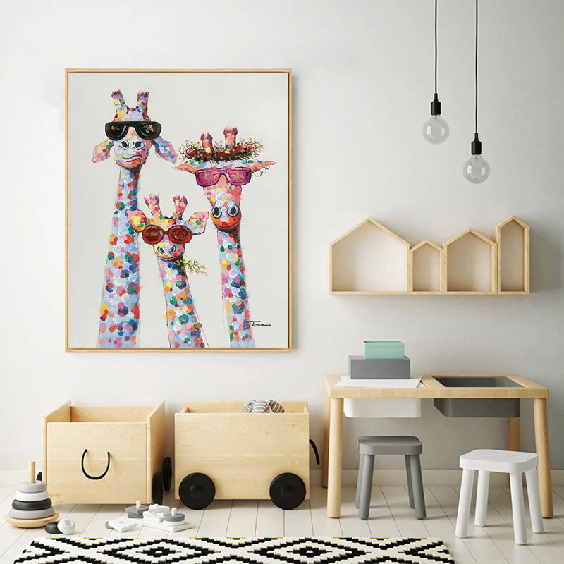 Tableau Girafe Coloré –