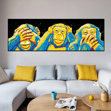 tableau singe sourd muet aveugle