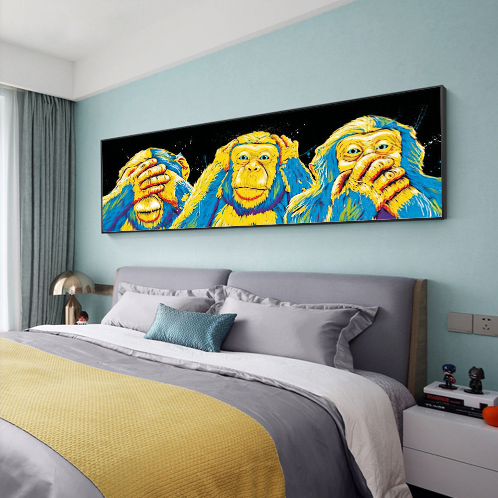 tableau singe sourd muet aveugle en toile