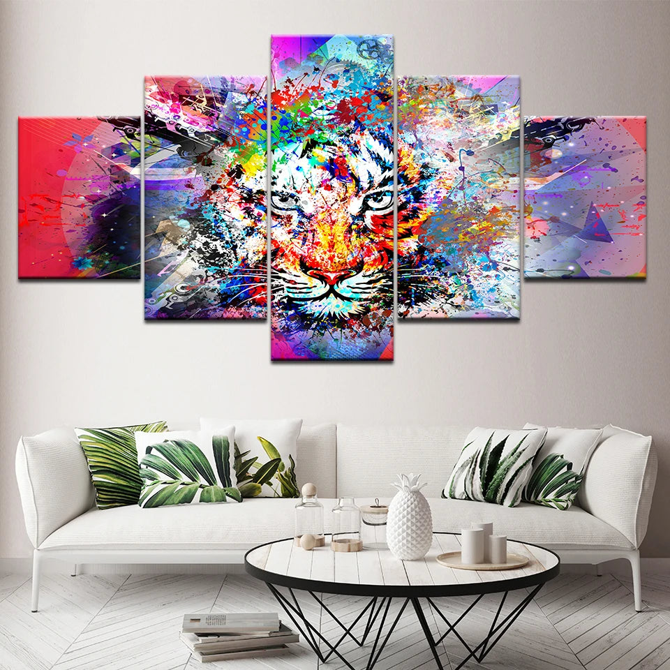 tableau tigre coloré