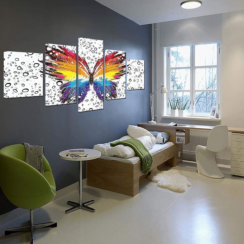 PAPILLON COLORÉ - Toile imprimée sur châssis - Art-Cadre.fr