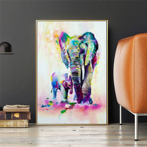 peinture aquarelle éléphant cadre