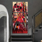 Tableau Amérindienne rouge | Décoration murale imprimée sur toile. - Art-Cadre.fr