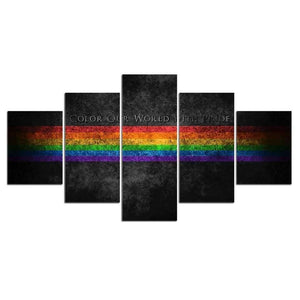 Tableau Arc-en-ciel LGBT | Décoration murale polyptyque en impression sur toile. - Art-Cadre.fr