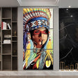 BELLE AMÉRINDIENNE - Tableau mural sur toile imprimée - Art-Cadre.fr