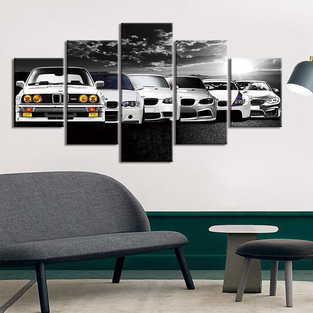 Peinture sur toile pour voiture, voiture de sport, pièces intérieures,  affiche d'art, décoration murale, 50 x 50 cm, sans cadre