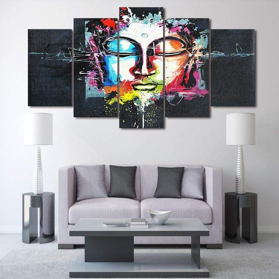 BOUDDHA COLORÉ - Tableau mural sur toile imprimée - Art-Cadre.fr