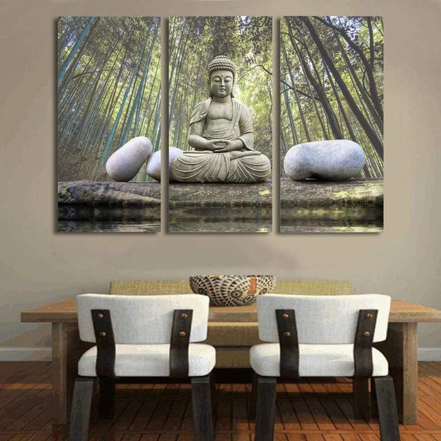 BOUDDHA DANS LA NATURE 2 - Tableau mural sur toile imprimée - Art-Cadre.fr