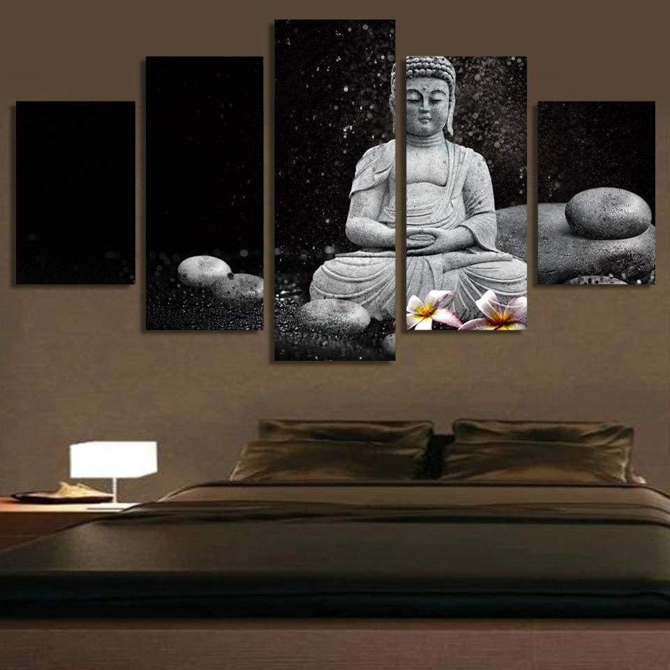 BOUDDHA DE PIERRE 2 - Tableau mural sur toile imprimée - Art-Cadre.fr